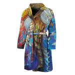 Colorful Seahorse Print Men's Bathrobe