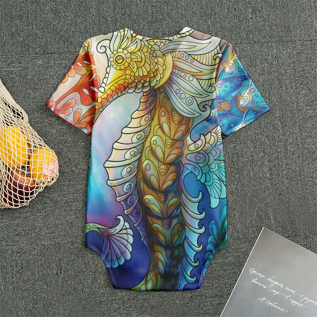 Colorful Seahorse Print Men's Bodysuit