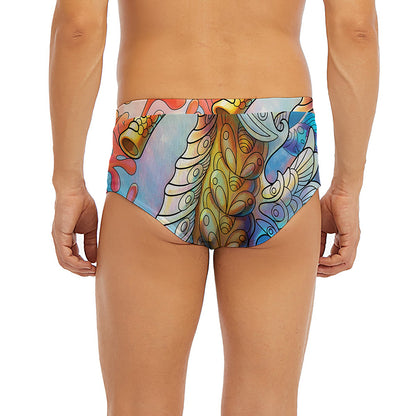 Colorful Seahorse Print Men's Briefs