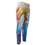 Colorful Seahorse Print Men's Compression Pants