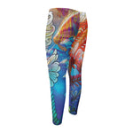 Colorful Seahorse Print Men's Compression Pants