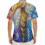 Colorful Seahorse Print Men's Deep V-Neck Shirt