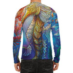 Colorful Seahorse Print Men's Long Sleeve Rash Guard