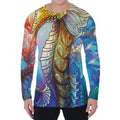 Colorful Seahorse Print Men's Long Sleeve T-Shirt