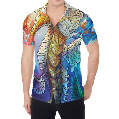 Colorful Seahorse Print Men's Shirt