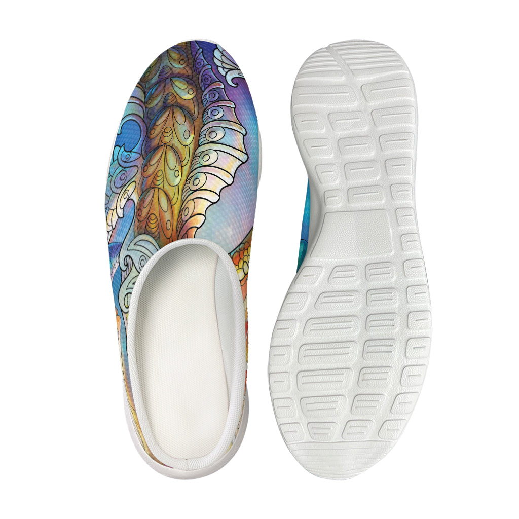 Colorful Seahorse Print Mesh Casual Shoes