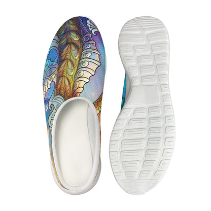 Colorful Seahorse Print Mesh Casual Shoes