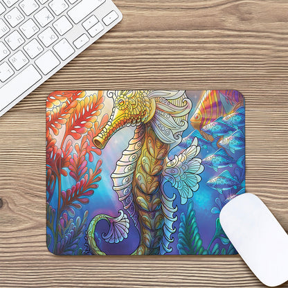 Colorful Seahorse Print Mouse Pad