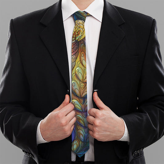 Colorful Seahorse Print Necktie