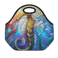 Colorful Seahorse Print Neoprene Lunch Bag