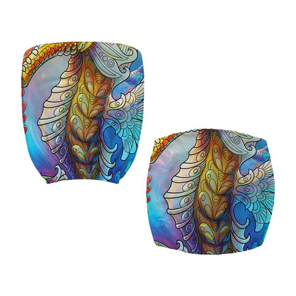 Colorful Seahorse Print Office Chair Cover