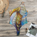 Colorful Seahorse Print One Shoulder Bodysuit