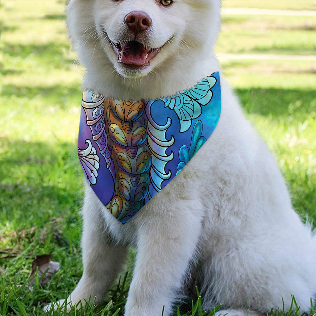 Colorful Seahorse Print Over The Collar Dog Bandana