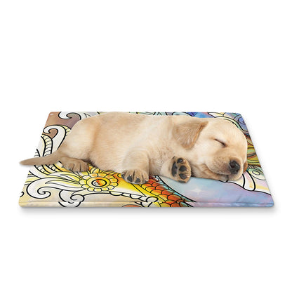 Colorful Seahorse Print Pet Cooling Mat Cover