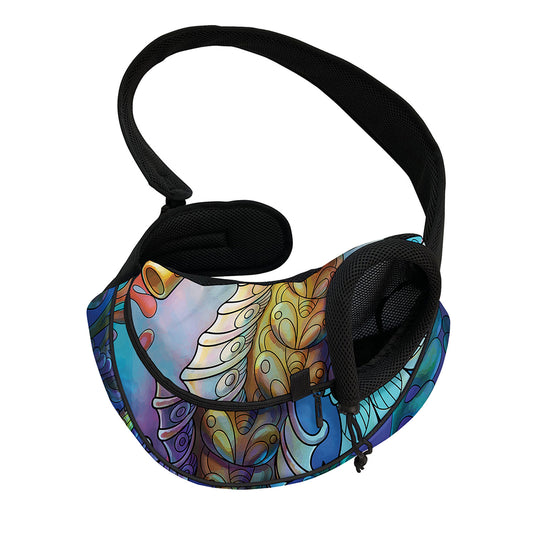 Colorful Seahorse Print Pet Sling Carrier