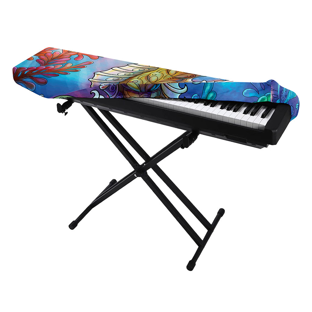 Colorful Seahorse Print Piano Keyboard Cover