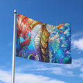 Colorful Seahorse Print Polyester Flag