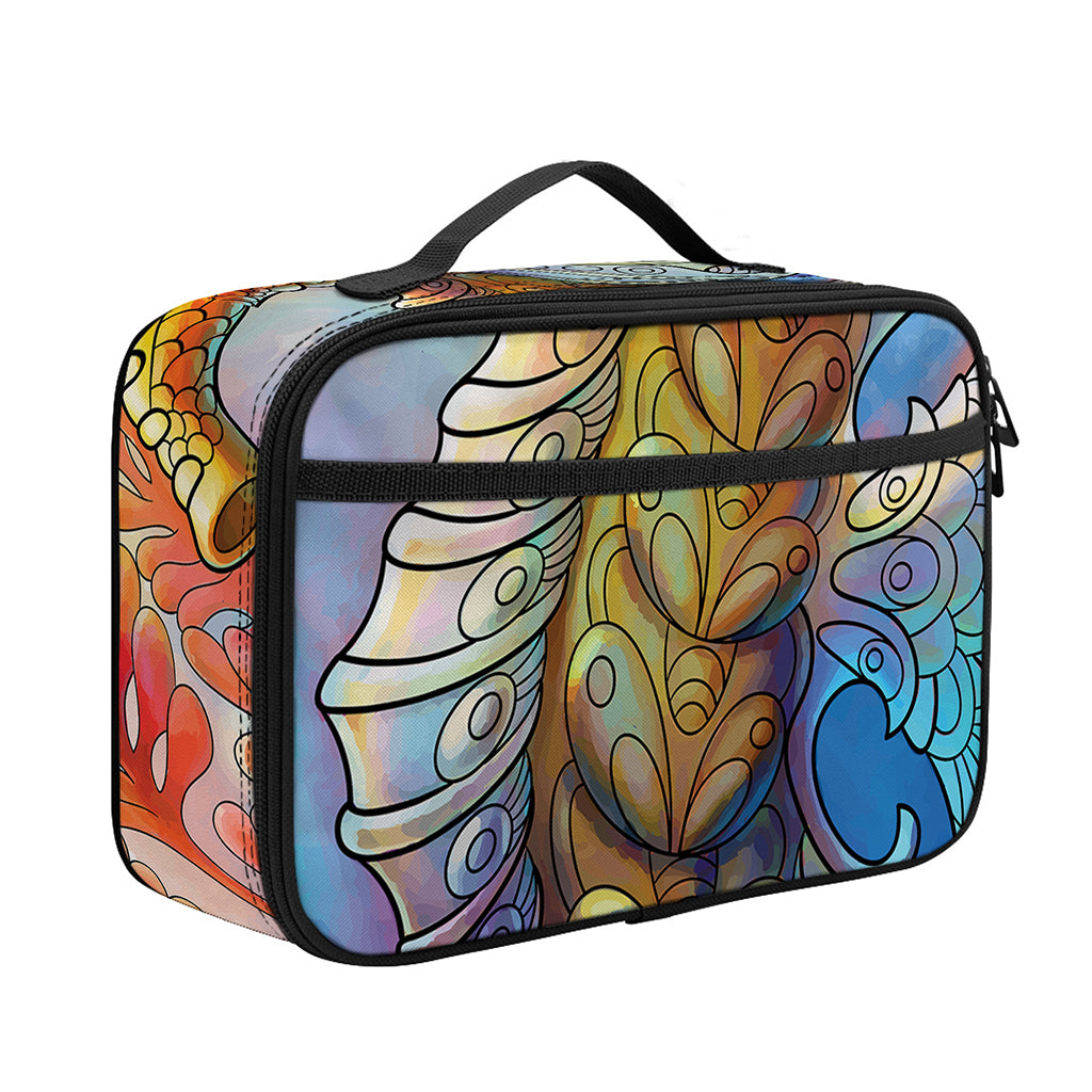 Colorful Seahorse Print Portable Lunch Bag