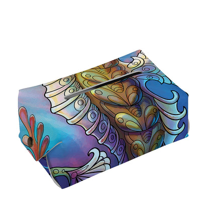 Colorful Seahorse Print Rectangle Tissue Box Cover