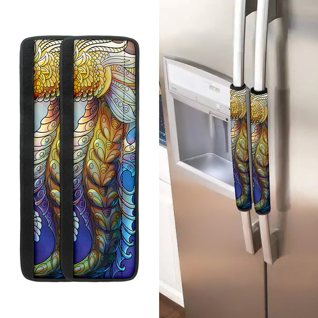 Colorful Seahorse Print Refrigerator Handle Covers