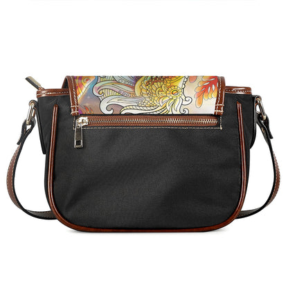 Colorful Seahorse Print Saddle Bag
