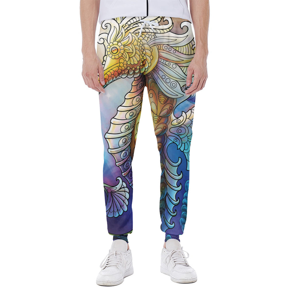 Colorful Seahorse Print Scuba Joggers
