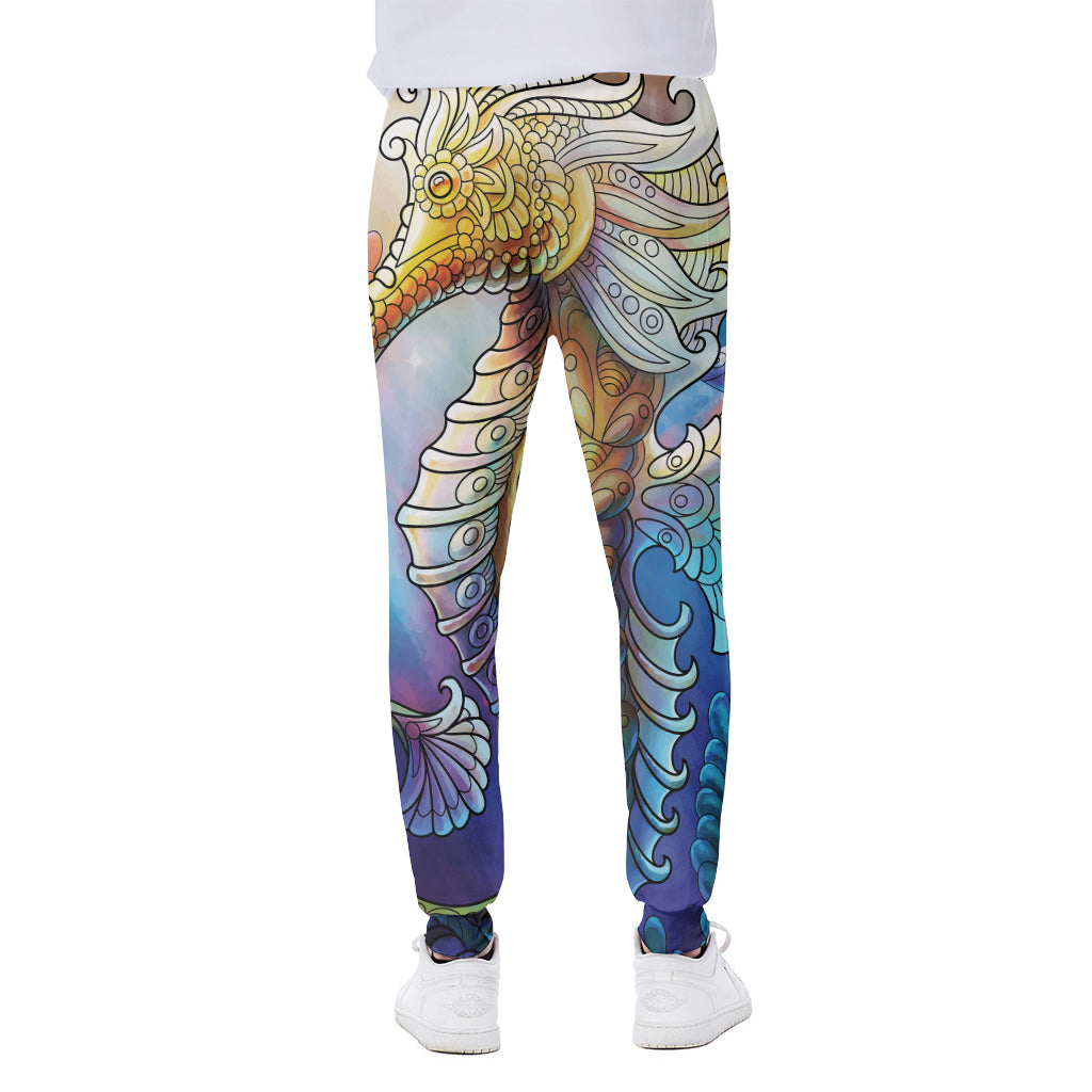 Colorful Seahorse Print Scuba Joggers