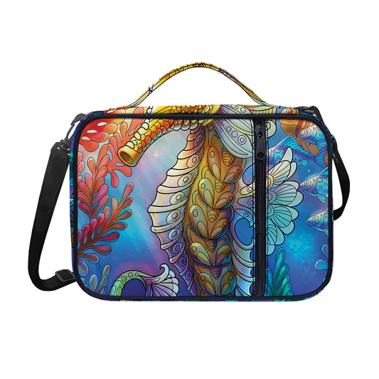 Colorful Seahorse Print Shoulder Strap Bible Bag
