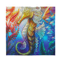 Colorful Seahorse Print Silk Bandana