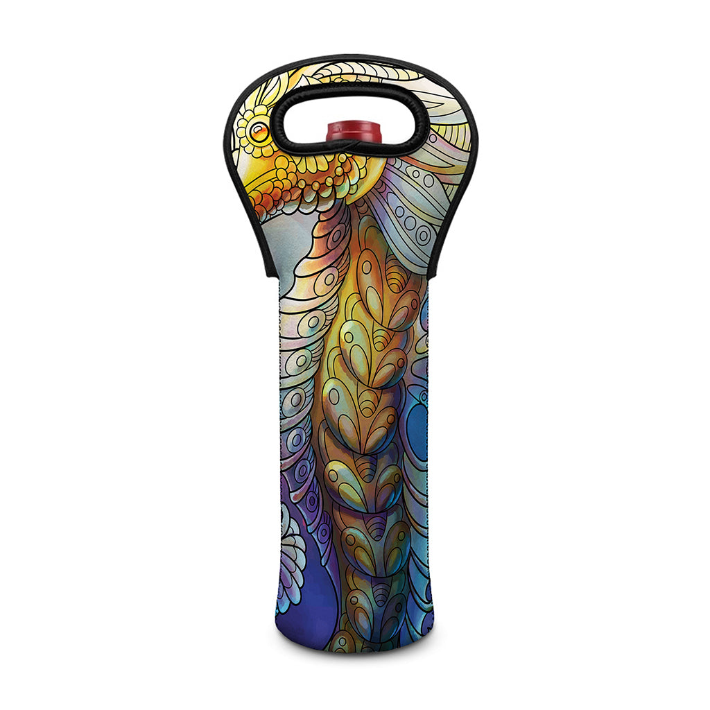 Colorful Seahorse Print Single Neoprene Wine Tote