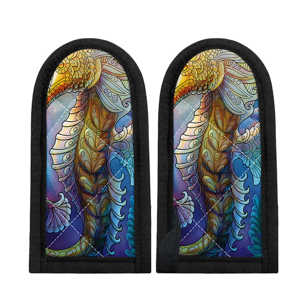 Colorful Seahorse Print Skillet Handle Cover