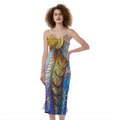 Colorful Seahorse Print Slim Fit Midi Cami Dress
