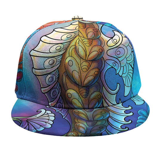 Colorful Seahorse Print Snapback Cap