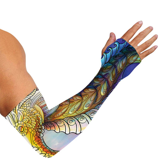 Colorful Seahorse Print Sun Protection Arm Sleeves