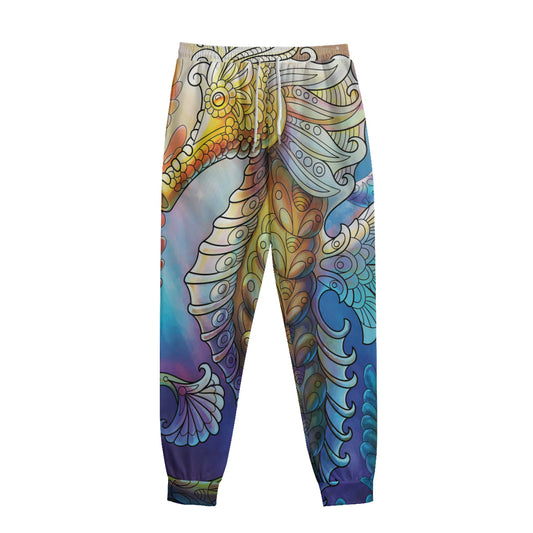 Colorful Seahorse Print Sweatpants