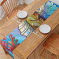 Colorful Seahorse Print Table Runner