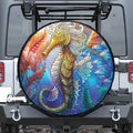 Colorful Seahorse Print Tire Cover