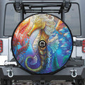 Colorful Seahorse Print Tire Cover With Camera Hole