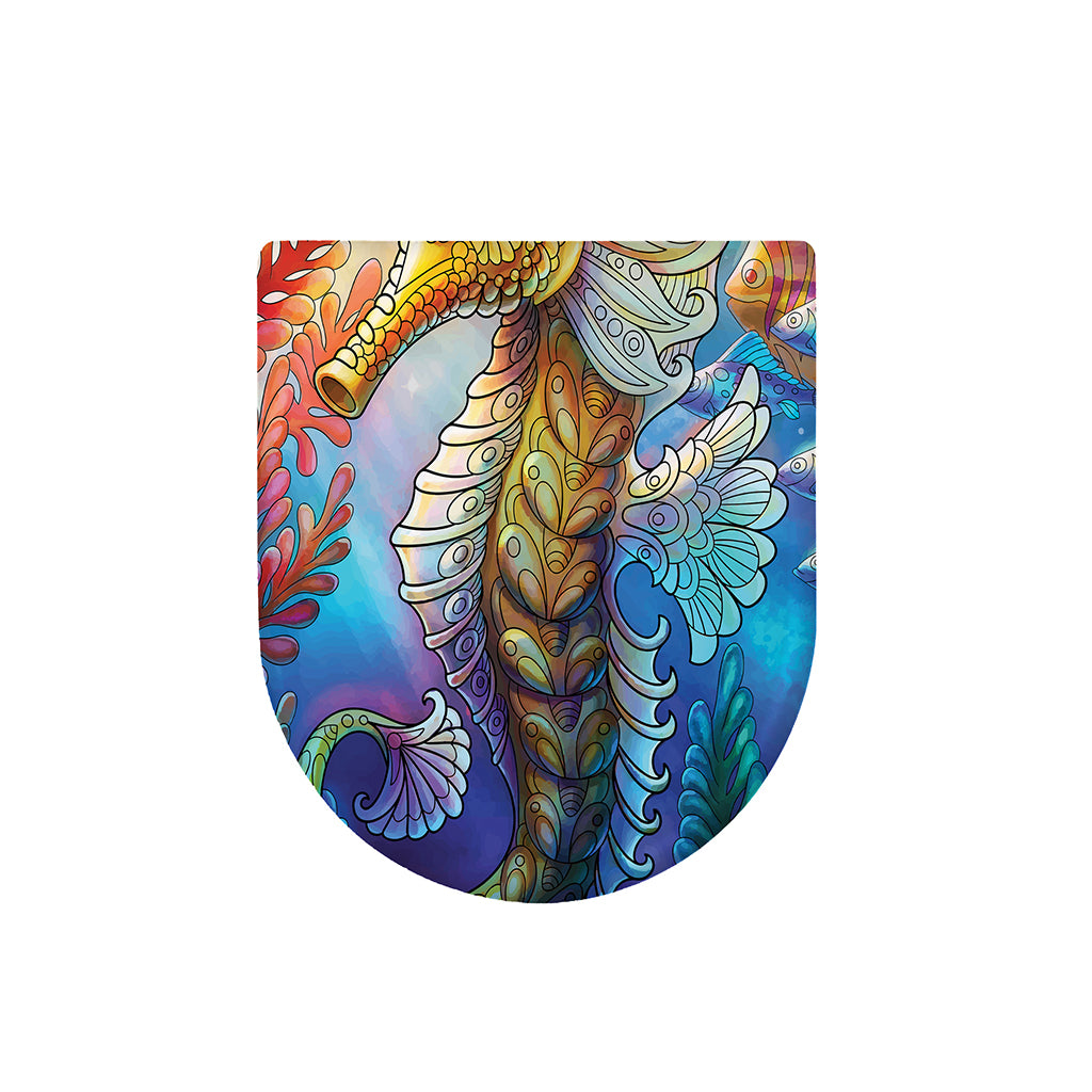 Colorful Seahorse Print Toilet Lid Cover