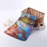 Colorful Seahorse Print Towel