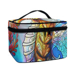 Colorful Seahorse Print Travel Makeup Bag