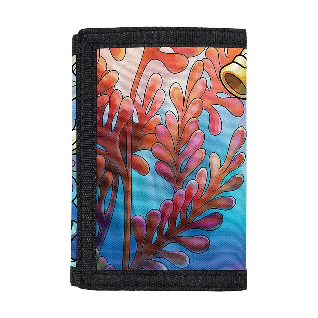 Colorful Seahorse Print Trifold Wallet