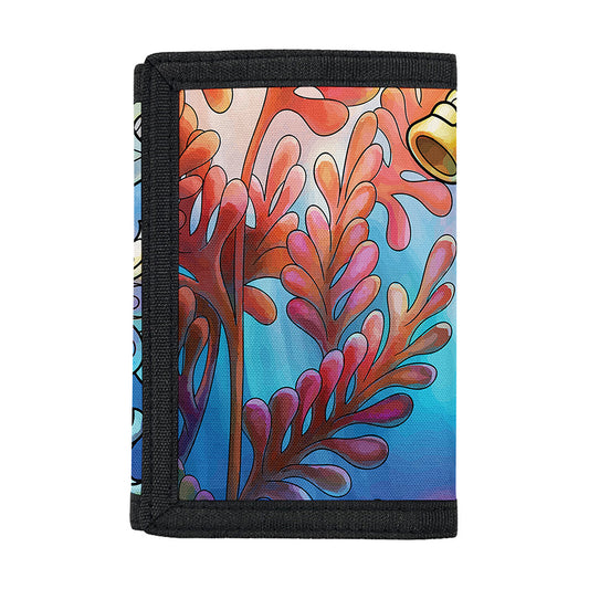 Colorful Seahorse Print Trifold Wallet