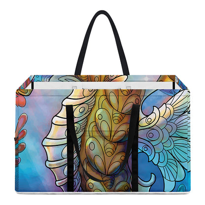 Colorful Seahorse Print Utility Tote Bag