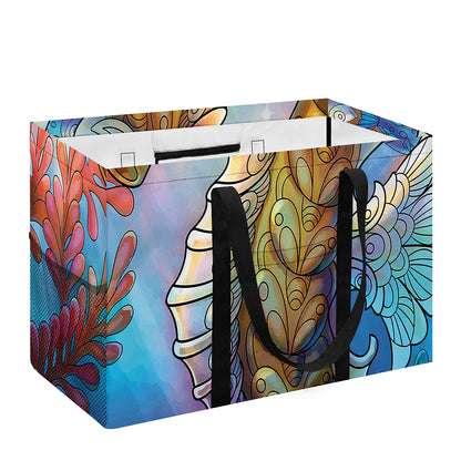 Colorful Seahorse Print Utility Tote Bag
