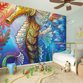 Colorful Seahorse Print Wall Sticker