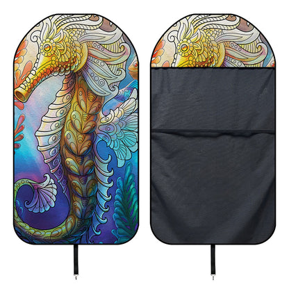 Colorful Seahorse Print Waterproof Car Seat Cover
