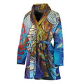 Colorful Seahorse Print Women's Bathrobe