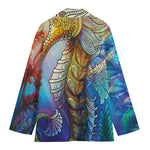 Colorful Seahorse Print Women's Blazer
