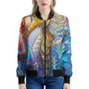 Colorful Seahorse Print Women's Bomber Jacket